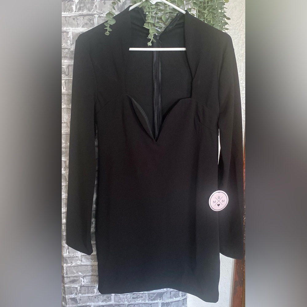 MBM Unlimited Black Long Sleeve Cutout Mini Dress